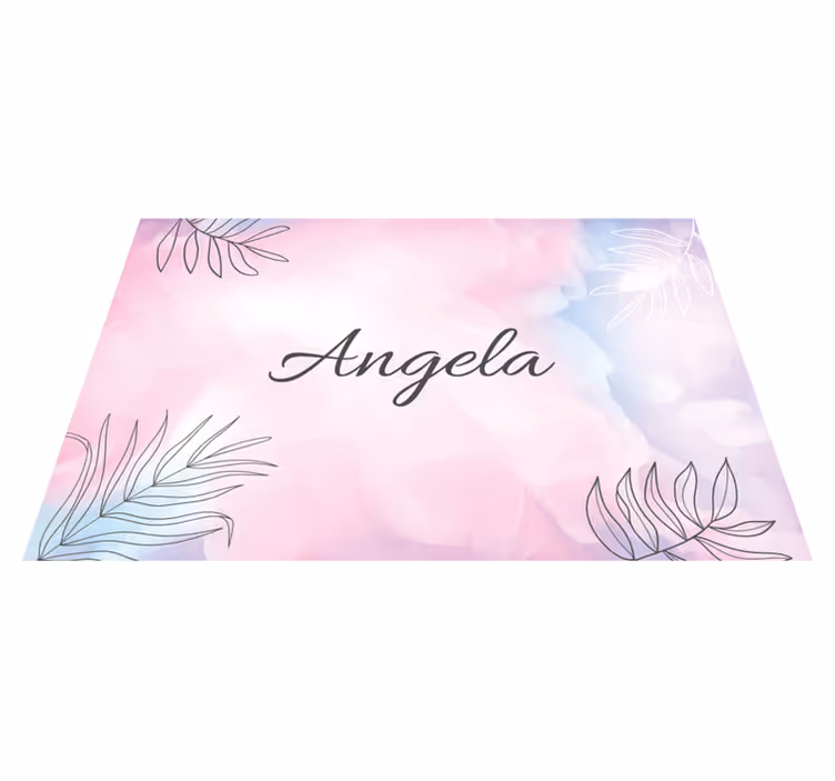 Set de table avec prénom plat floral élégant - TenStickers