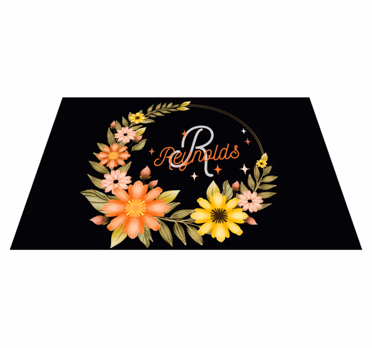 Set de table bienvenue noir avec nom de famille - TenStickers