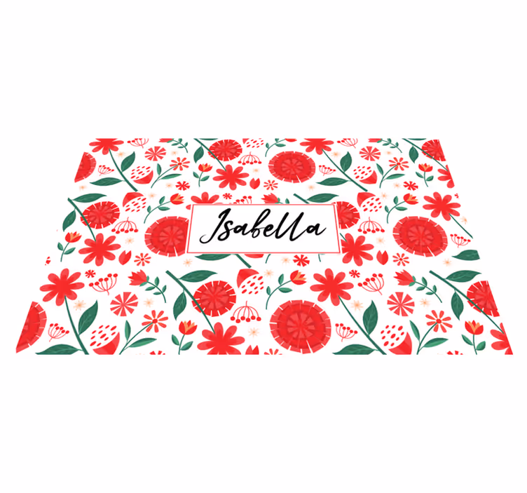 Set de table avec prénom design floral - TenStickers
