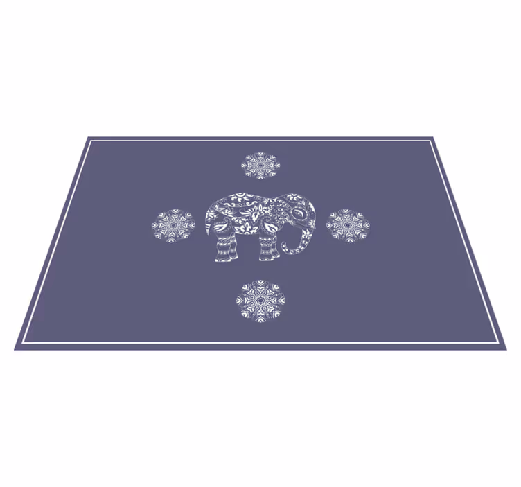 Set de table original éléphant de mandala blanc - TenStickers