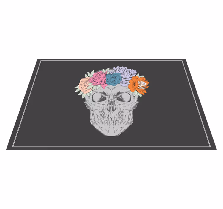 Set de table original couronne florale skull - TenStickers