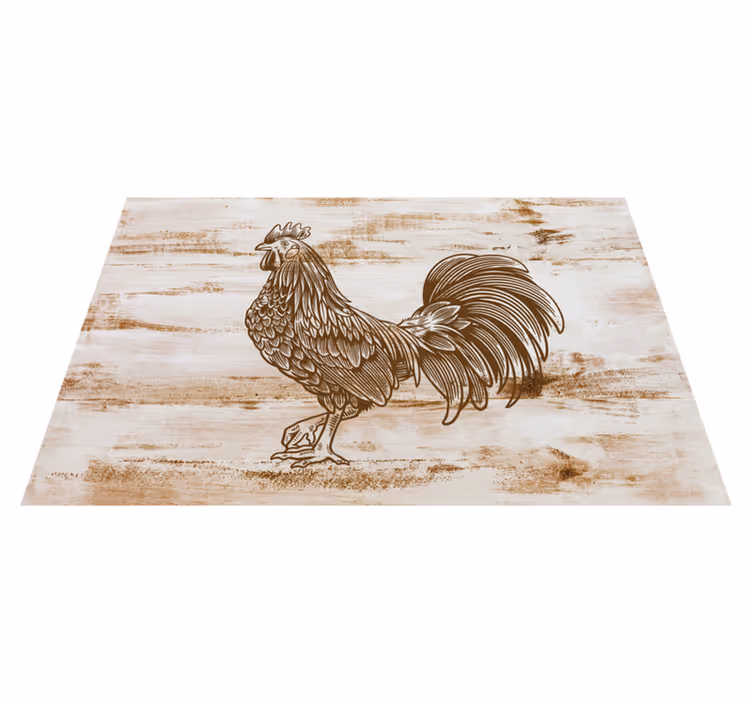 Set de table moderne illustration de coq stylé - TenStickers