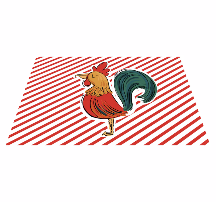 Set de table original coq à rayures - TenStickers