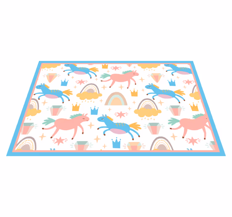 Set de table enfant licornes colorées qui courent - TenStickers