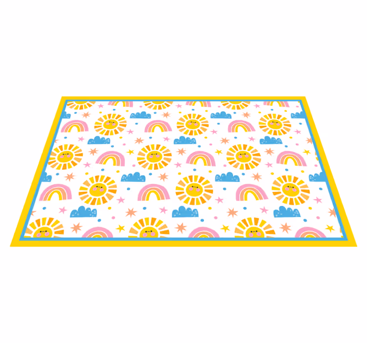 Set de table enfant motif arc-en-ciel ensoleillé - TenStickers