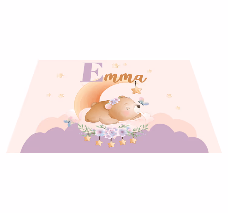 Set de table enfant ours endormi avec étoiles - TenStickers