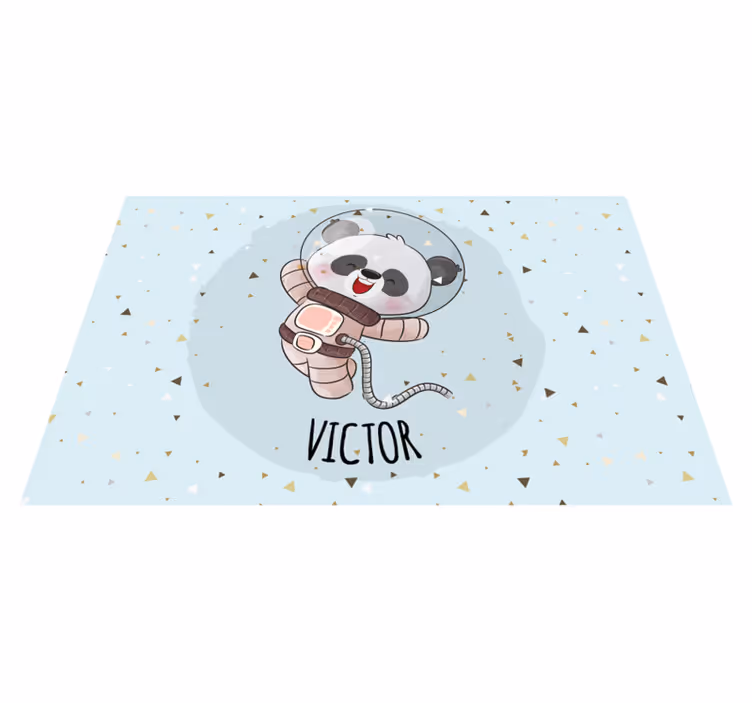 Set de table enfant panda mignon avec prénom - TenStickers