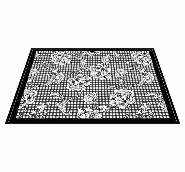 Set de table élégant motif floral noir - TenStickers