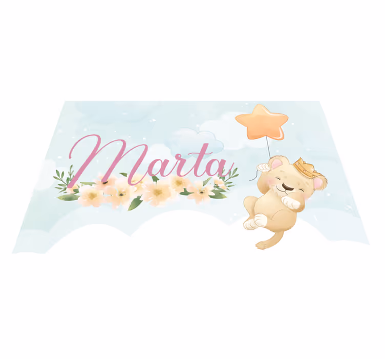 Set de table enfant lion mignon tenant un ballon - TenStickers