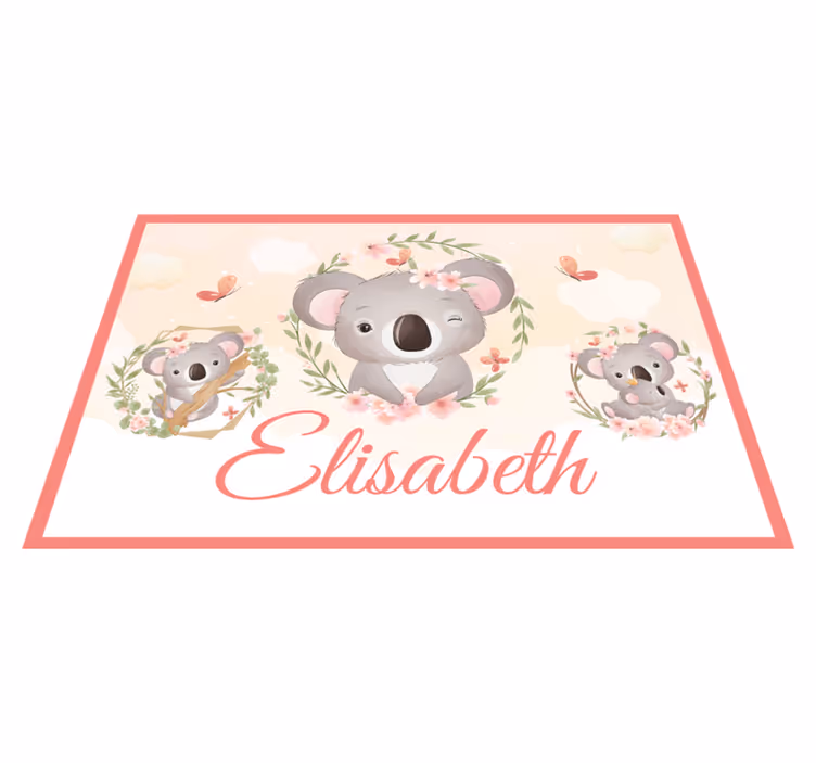 Set de table design enfant Animaux mignons koala avec nom - TenStickers