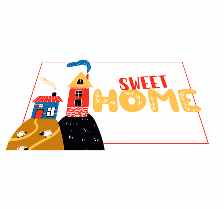 Set de table enfant scène de maison colorée - TenStickers