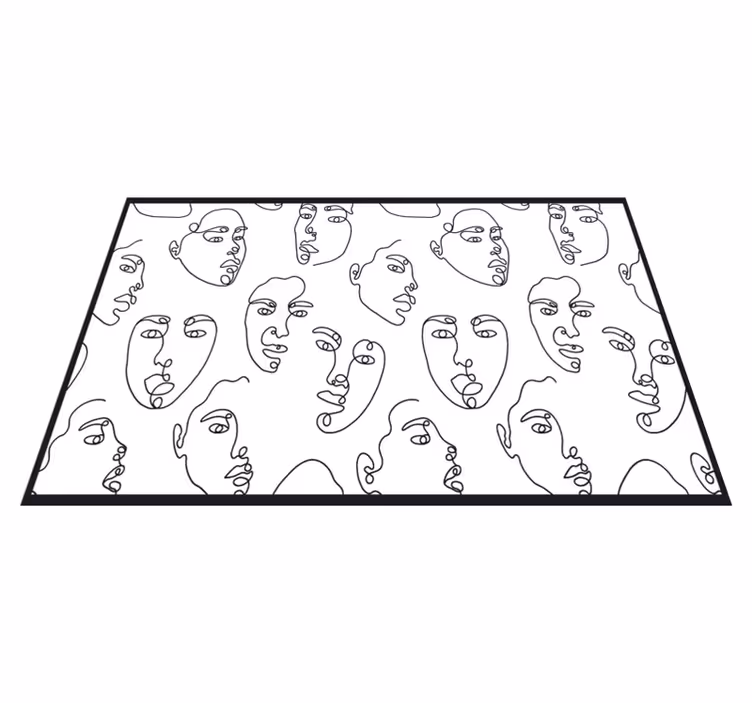 Set de table moderne visage abstrait en lignes - TenStickers