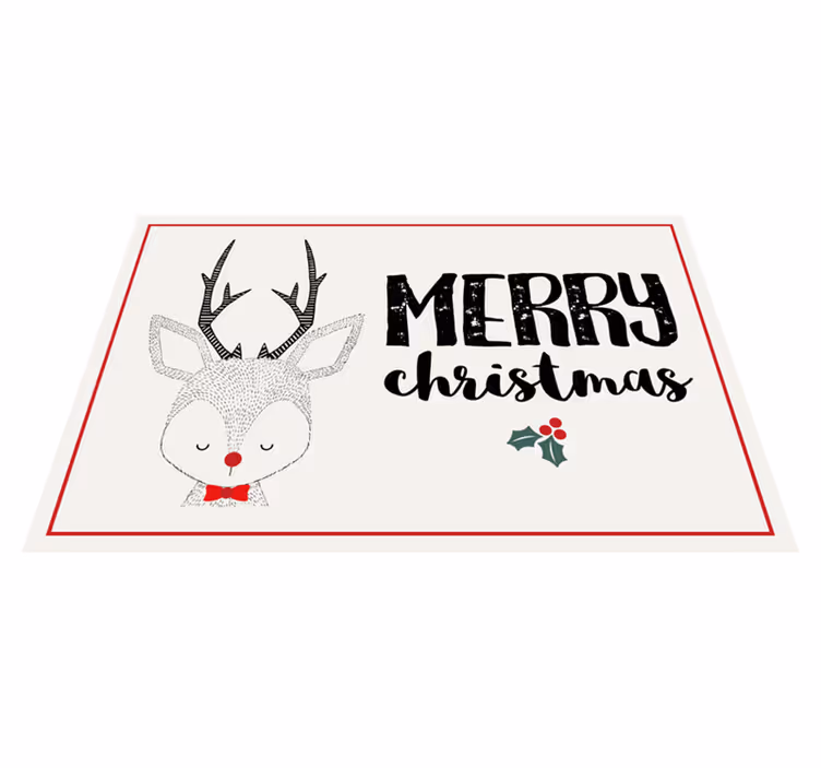 Set de table noël illustration du renne joyeux - TenStickers