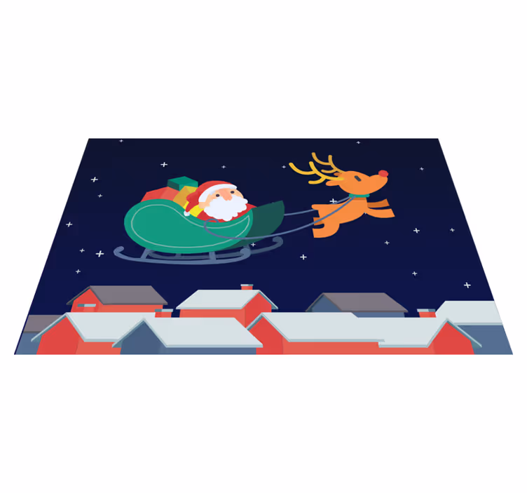 Set de table Père Noël, traîneau avec rennes - TenStickers