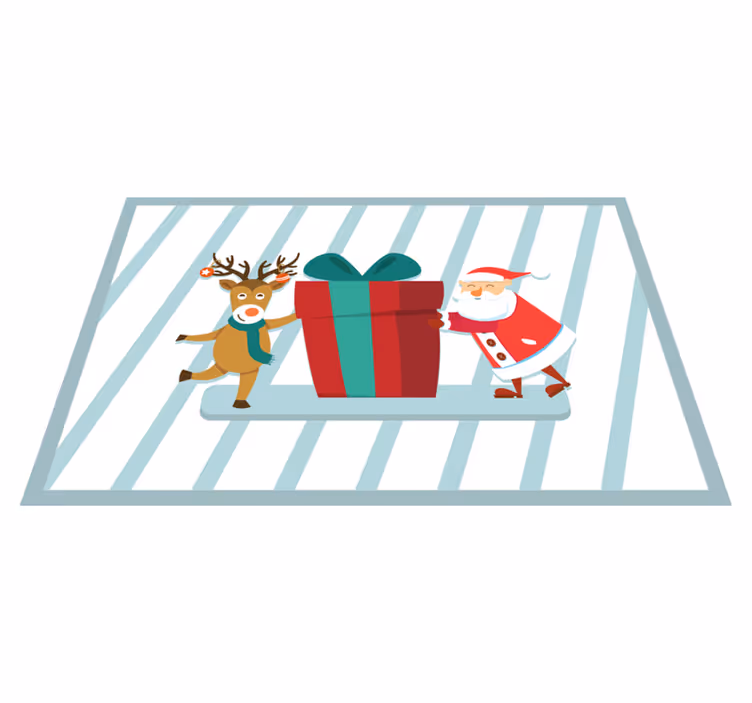 Set de table noël cadeau père noël et rennes - TenStickers