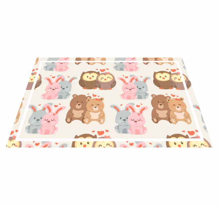 Set de table enfant animaux mignons en couple - TenStickers