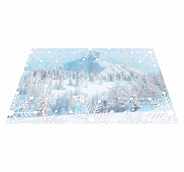 Set de table noël scène d'hiver flocons de neige - TenStickers