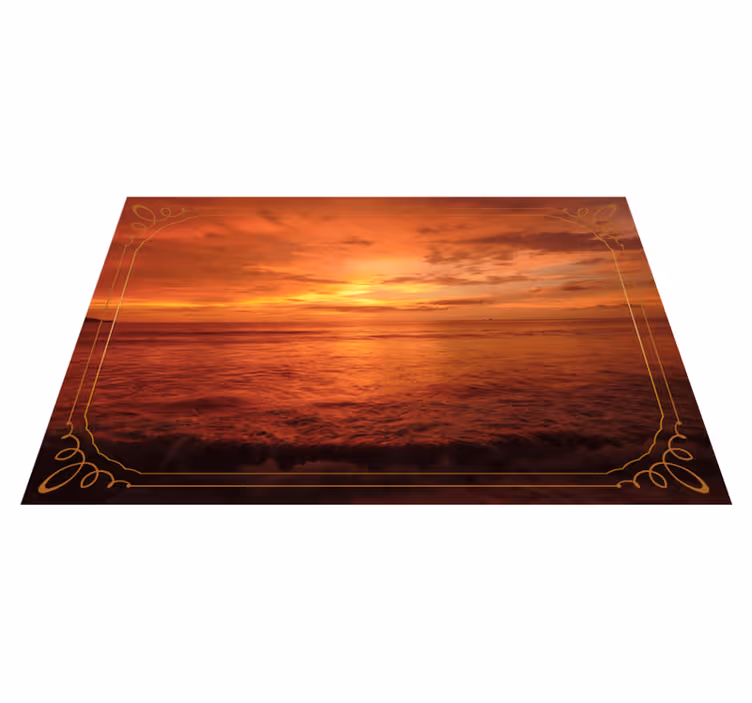 Set de table moderne vue sur la mer au crépuscule - TenStickers