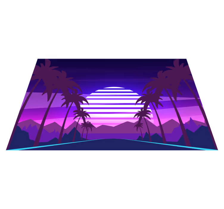 Set de table moderne scène de coucher de soleil tropical - TenStickers