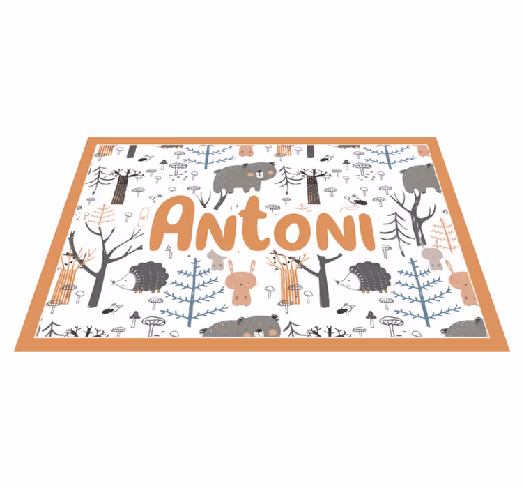 Set de table prénom forêt scandinave et animaux - TenStickers