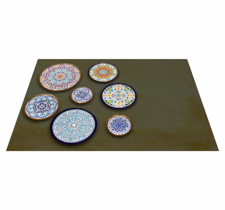 Set de table forme rond Imitation céramique "bohème" - TenStickers