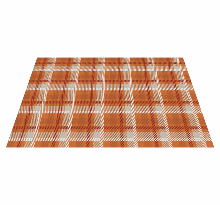 Set de table élégant motif à carreaux orange - TenStickers