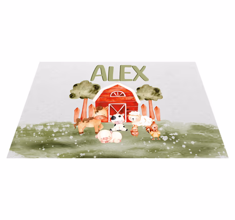 Set de table maison ferme et nom personnalisé - TenStickers