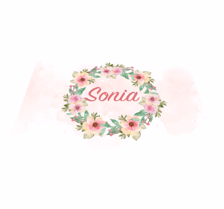 Set de table design nom personnalisé fleurs effet aquarelle - TenStickers