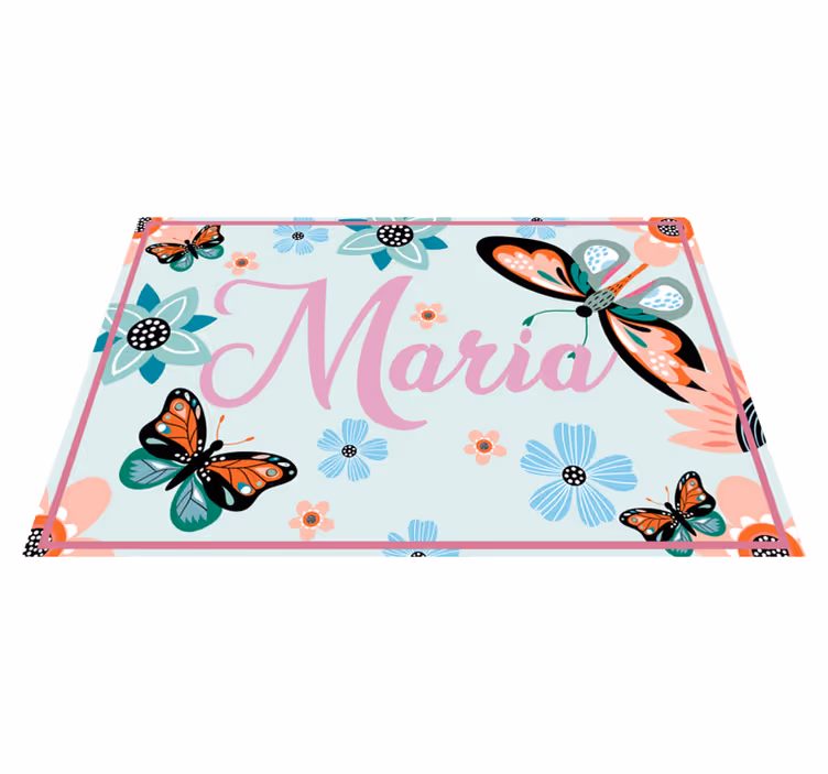 Set de table rectangulaire personnalisé fleurs et papillons - TenStickers