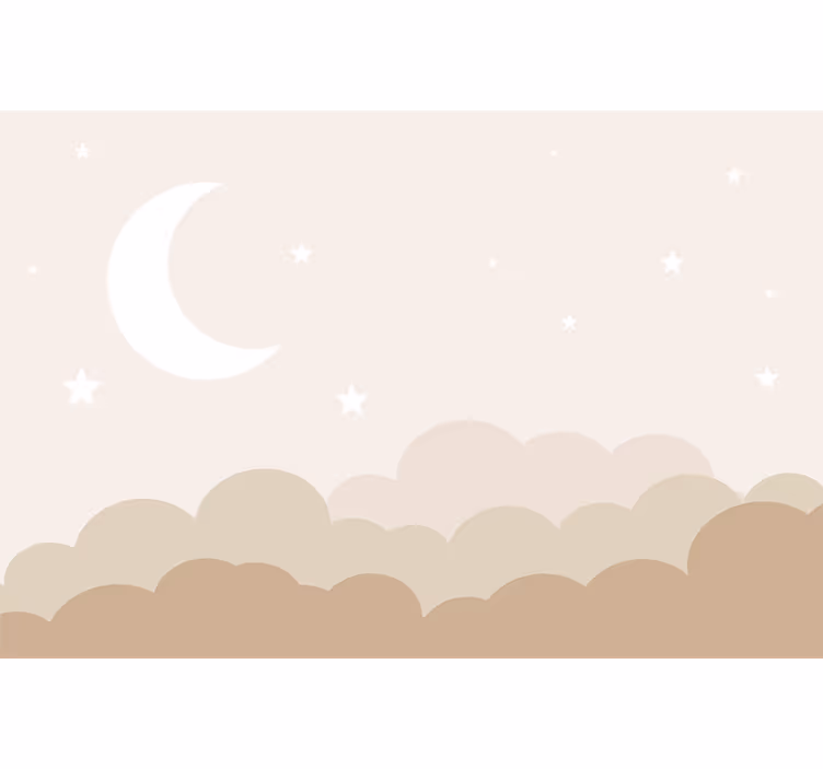 Tapisserie chambre bébé nuages avec des étoiles - TenStickers