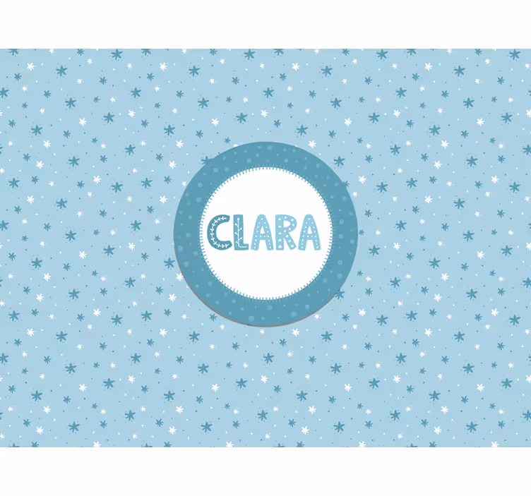 Tapisserie chambre bébé motif d'étoiles avec nom - TenStickers
