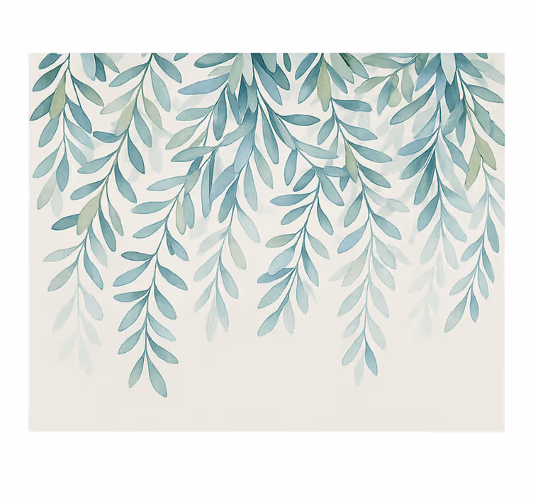 Tapisserie chambre ado feuilles élégantes à l'aquarelle - TenStickers