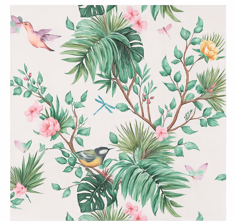 Tapisserie salon conception de jardin tropical - TenStickers