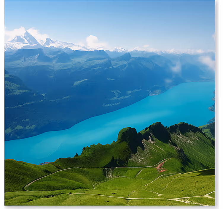 Tapisserie montagne sommet alpin enneigé - TenStickers