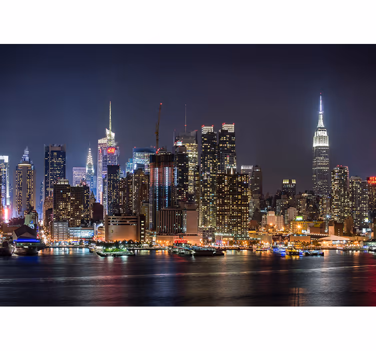 Peinture murale nuit à new york - TenStickers