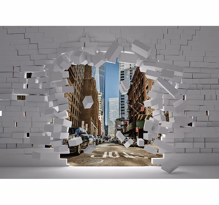 Papier peint 3d derrière le mur New York - TenStickers
