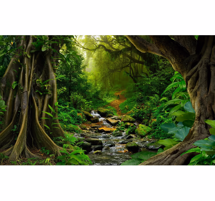 Tapisserie forêt oasis de la forêt tropicale - TenStickers
