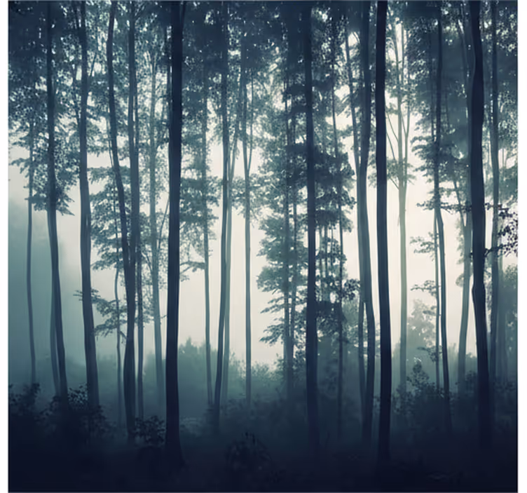 Tapisserie forêt zen peinte - TenStickers