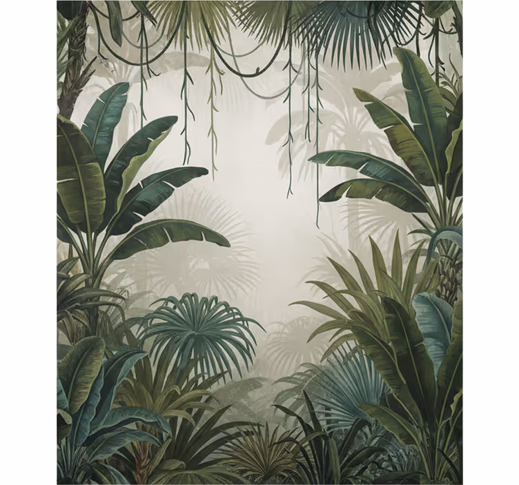 Tapisserie forêt retraite rétro dans la jungle - TenStickers