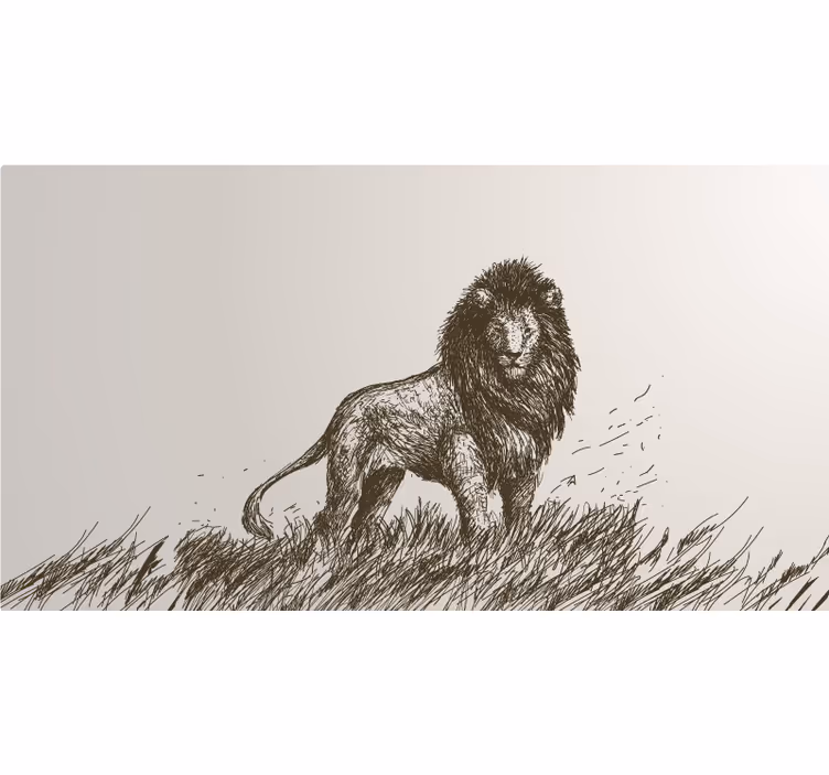 Tapisserie murale africaine lion réaliste - TenStickers