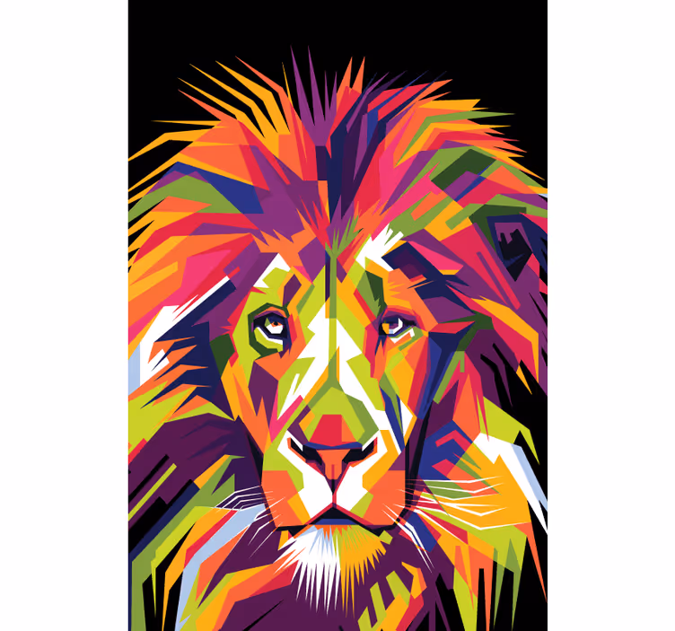Tapisserie murale africaine lion coloré - TenStickers