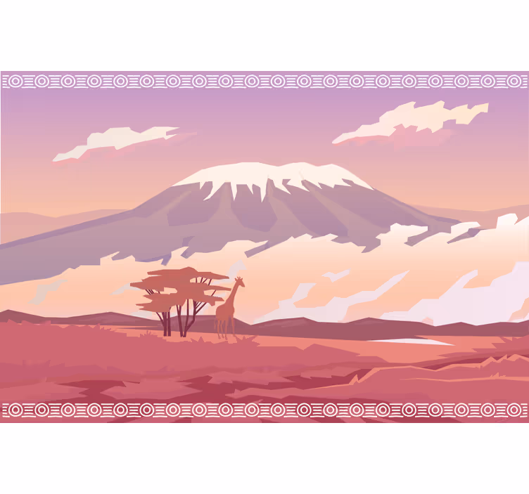 Tapisserie murale africaine mont kilimanjaro - TenStickers