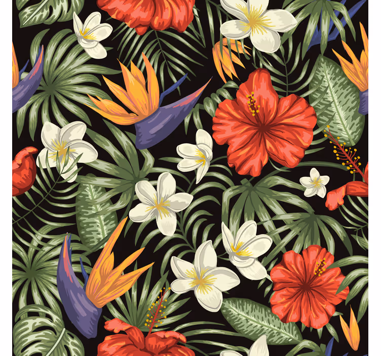 Tapisserie jungle motif plantes tropicales - TenStickers