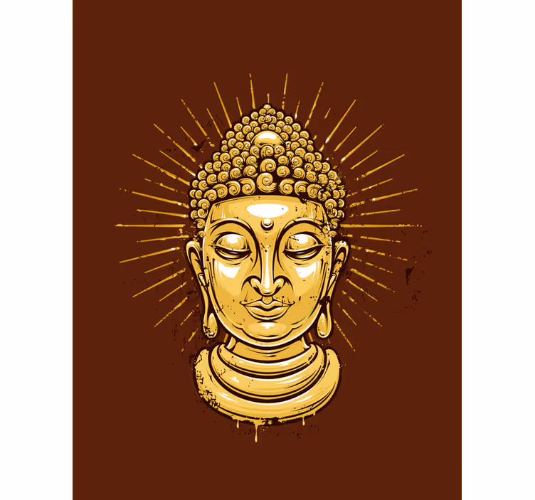 Tapisserie bouddha silhouette dorée - TenStickers