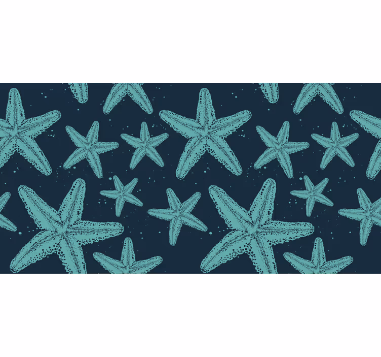 Tapisserie salle de bain étoiles de mer bleu - TenStickers