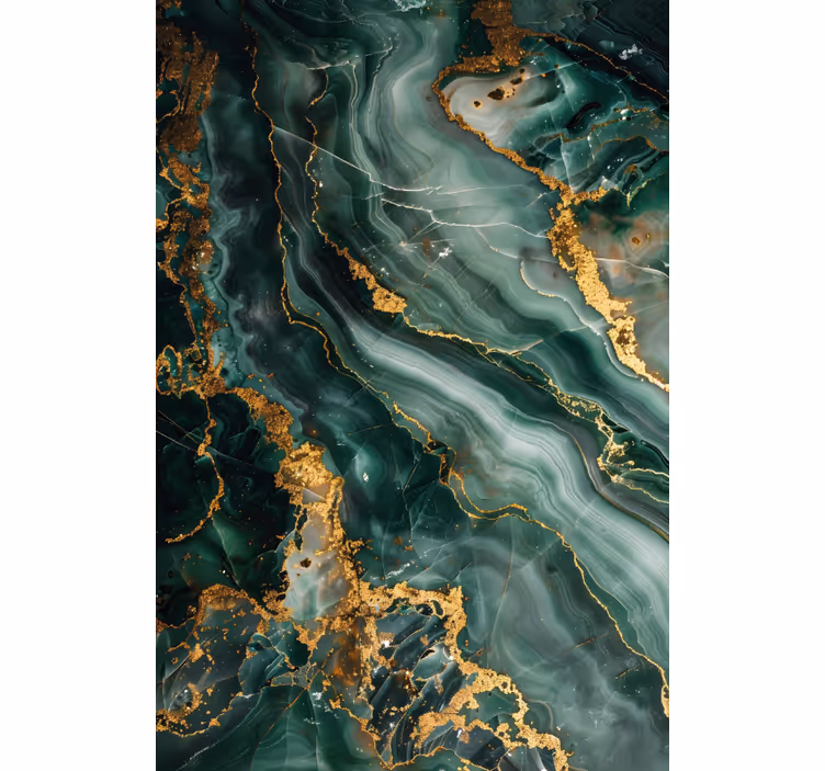 Tapisserie salle de bain imitation marbre vert luxueux - TenStickers