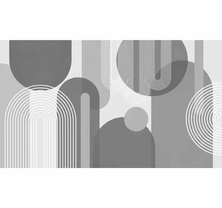 Tapisserie salle de bain formes grises - TenStickers
