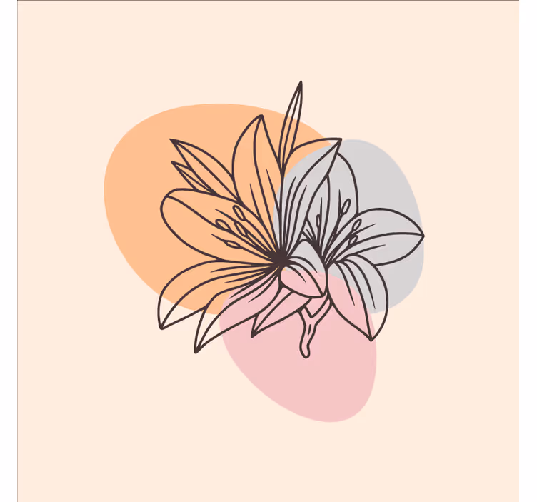 Tapisserie beige joli duo de fleurs design minimaliste - TenStickers