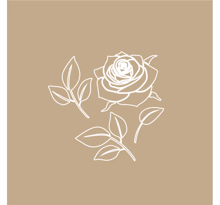Tapisserie beige motif rose détaillé sur fond beige - TenStickers
