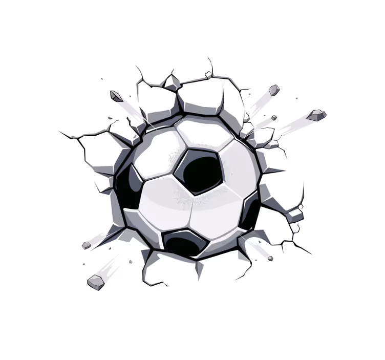 Tapisserie blanc 3d enfant football - TenStickers